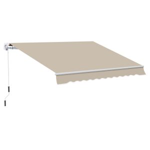 Markis väggmontering 3,95x2,45 m beige polyster