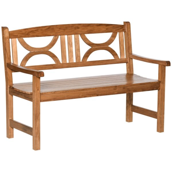 Trädgårdsbänk 2-sits massivt trä 123x61x89,5 cm