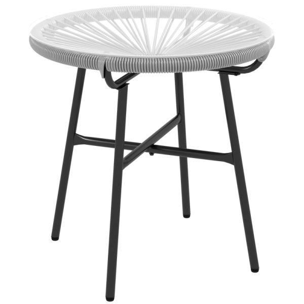Trädgårdsbord PE rotting härdat glas