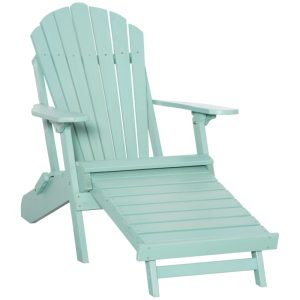 Adirondackstol med fotpall fällbar 78x140x94 cm