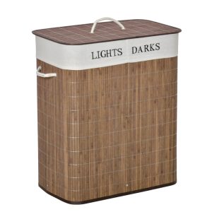 Tvättkorg 100 liter 2 fack 52x32x63 cm