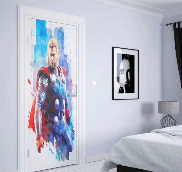Väggdekor med kända superhjältar - Thor / 95x215 cm