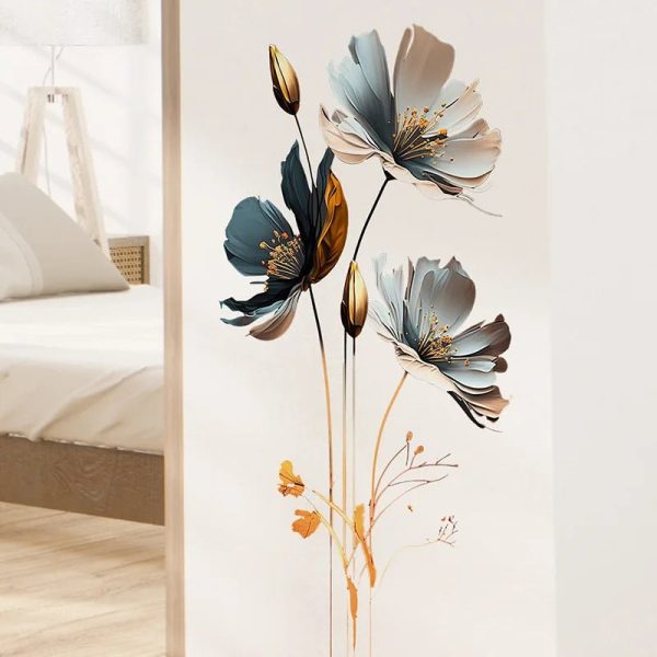 Väggdekor Blomma med guldinslag