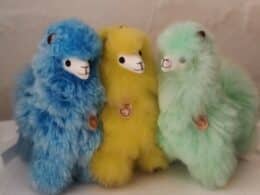 Alpaca bamse, farvet, 22 cm.