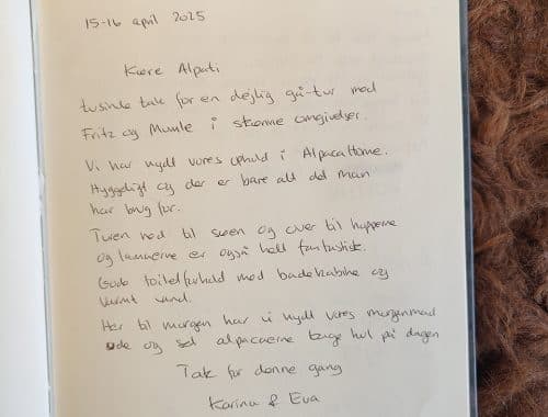 Fra Alpacaparks gæstebog