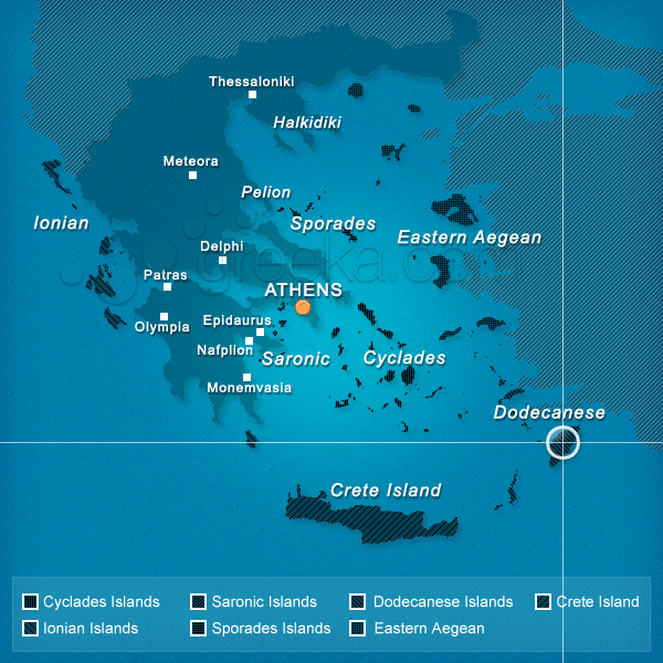 Rhodes Island in the Greek Dodecanese Islands off the coast of Turkey