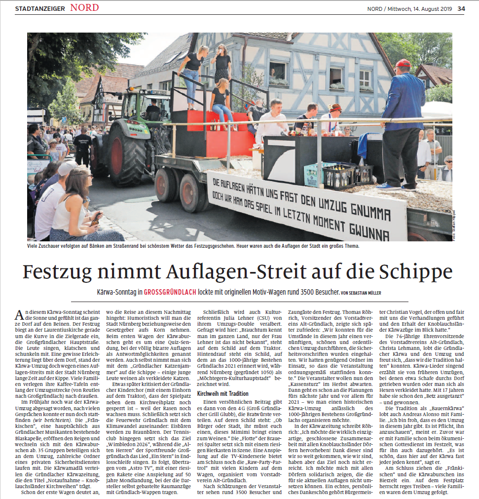 Artikel vom Stadtanzeiger