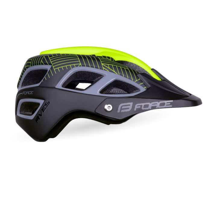 FORCE Aves hjelm, fluo/black matt, side