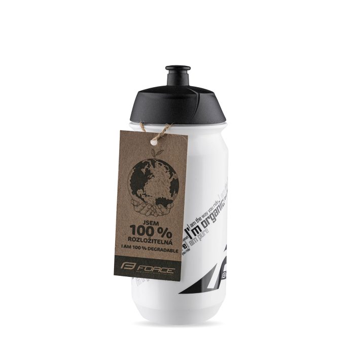 FORCE BIO flaske 0,5 l, white/black, 100% degradable