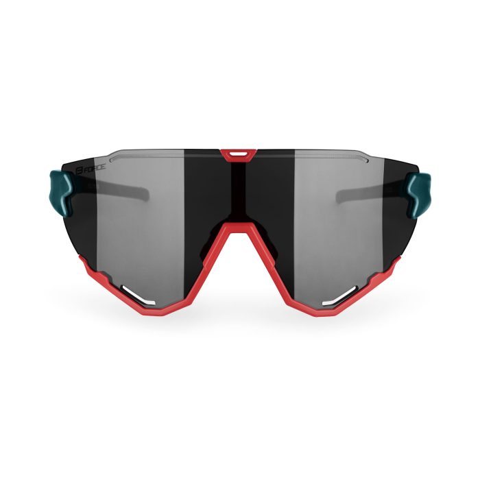 FORCE CREED solbrille, petrol/red - mirror, foran