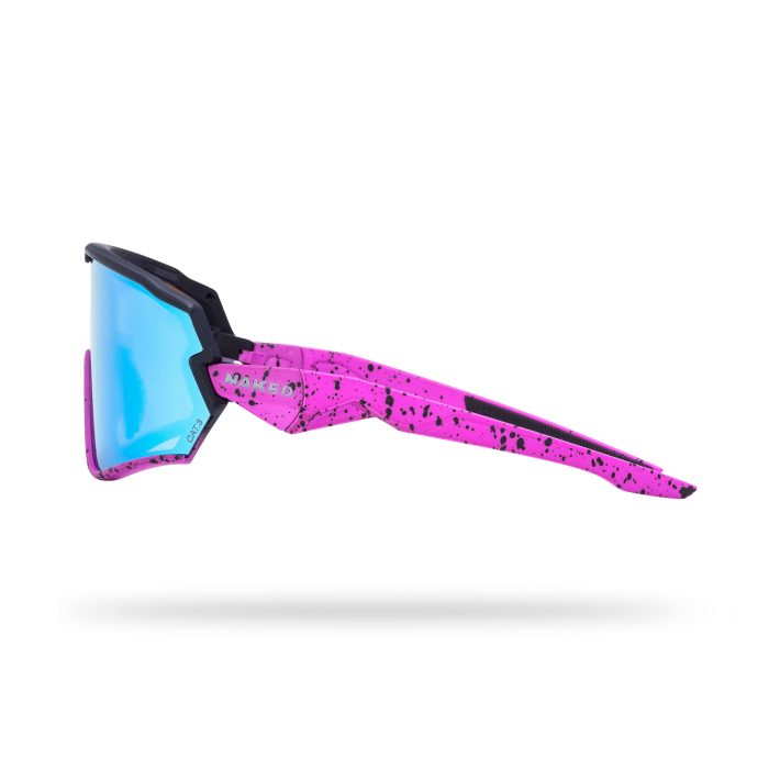 NAKED The HAWK – Black Pink / Blue sykkelbriller side