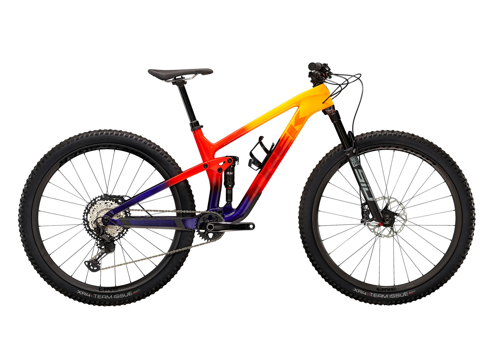 Trek Top Fuel 9.8 XT - Marigold to Red to Purple Abyss Fade