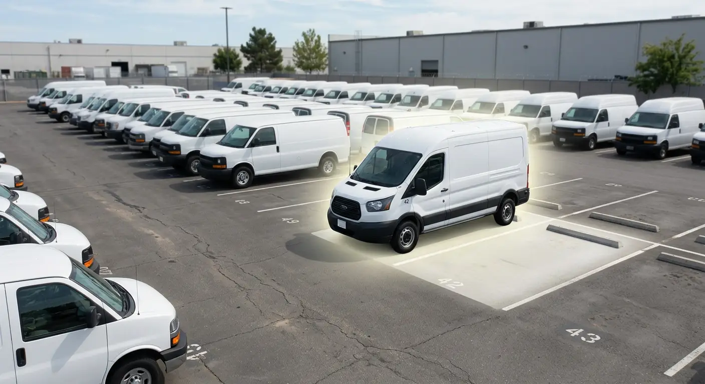 Vehicles in parking lot