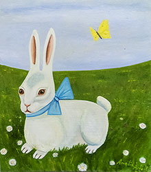 Kanin med fjäril av Amalia Årfelt