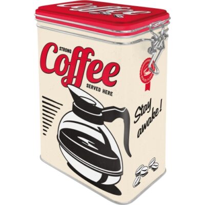 Plåtburk Clip Top Box Strong Coffee 1,3L