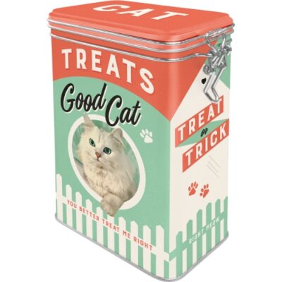 Plåtburk Clip Top Box Cat Treats 1,3L