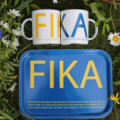 Bricka FIKA Gul/Blå