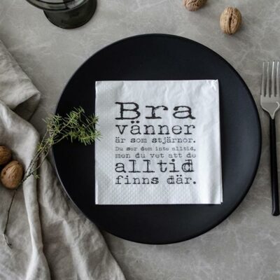 Servett – Bra Vänner Svart