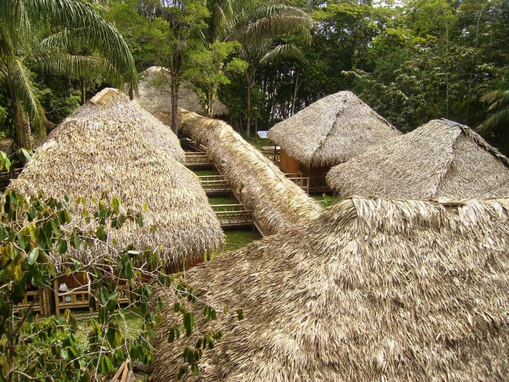 Cabins at the Siona Lodge in Cuyabeno