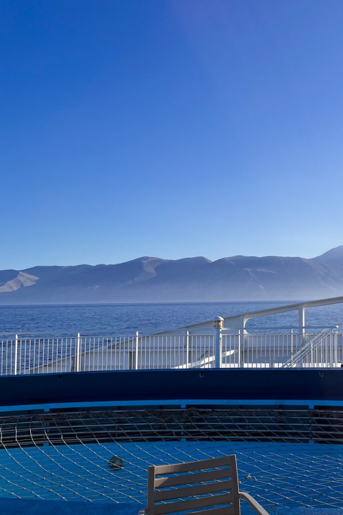 View from the ferry, Ancona to Igoumenitsa. Sea and land.