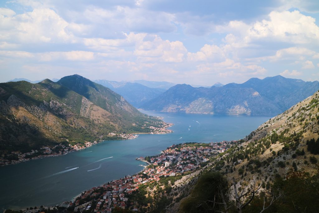 View of the Bay of Kotor, in Montenegro, Interrail trip