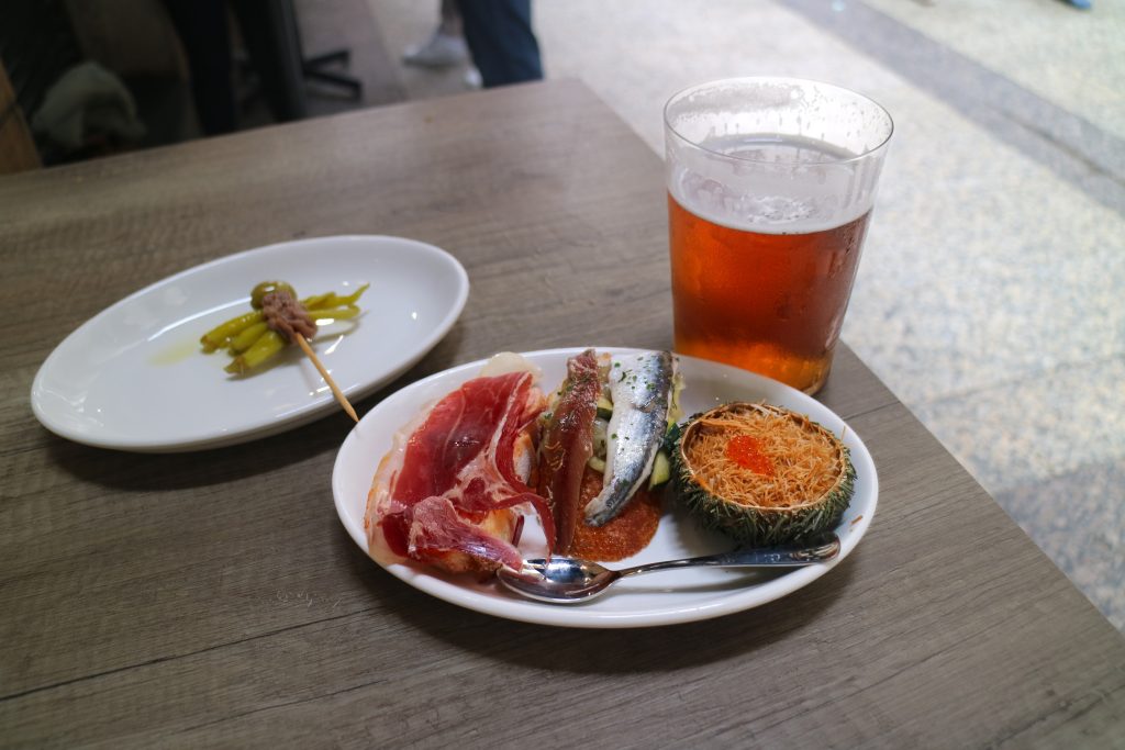 Pinxtos and beer at Gandarias, San Sebastian