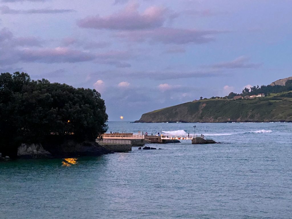 Sunset over Mundaka bay, Spain