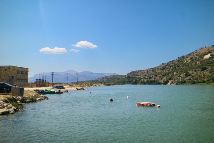 Crossing the river in Albania