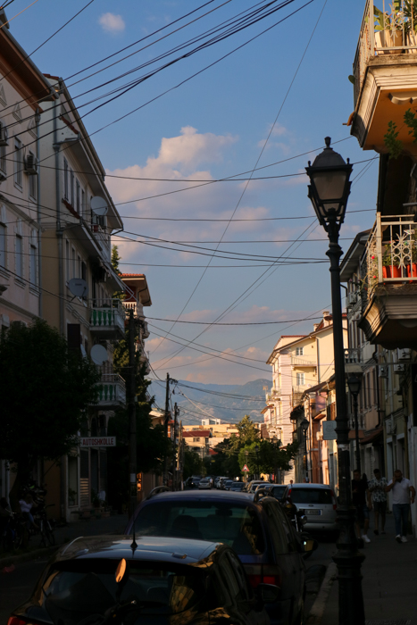 Streets of Shkodër in twilight, Albania