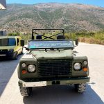 Military landrover, hitchhiking Albania, Vlorë