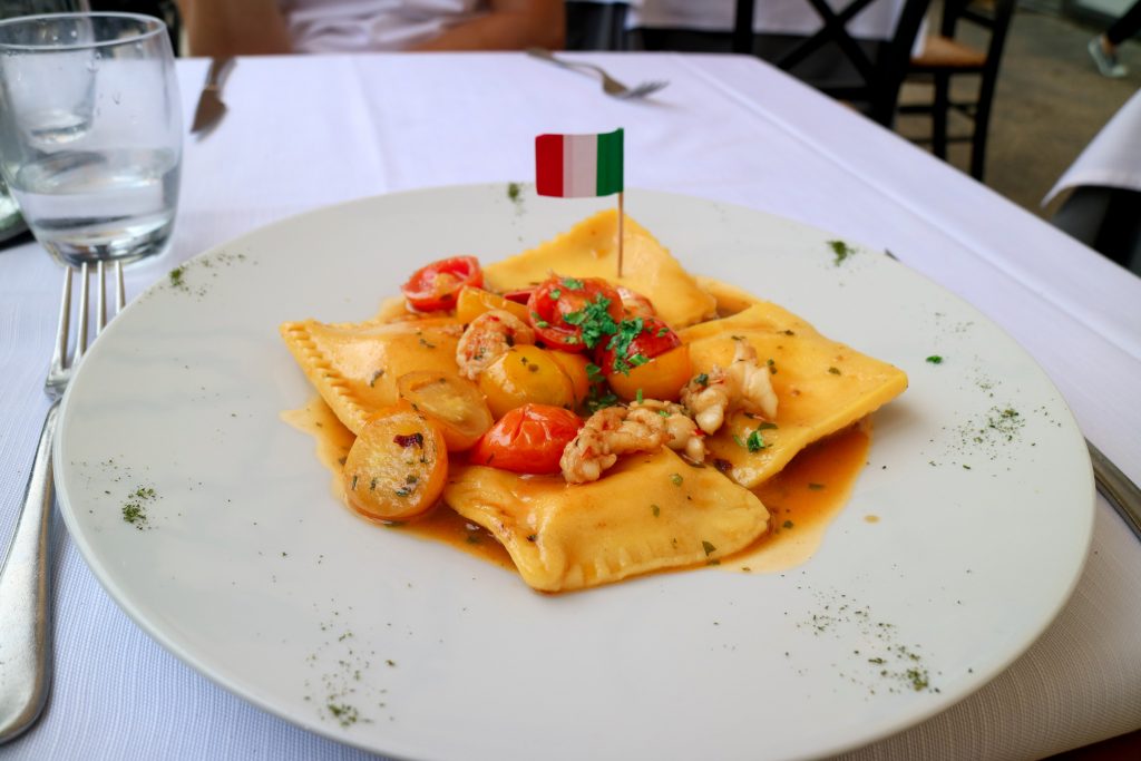 Gluten-free ravioli at La Soffitta Renovatio, Rome, Italy