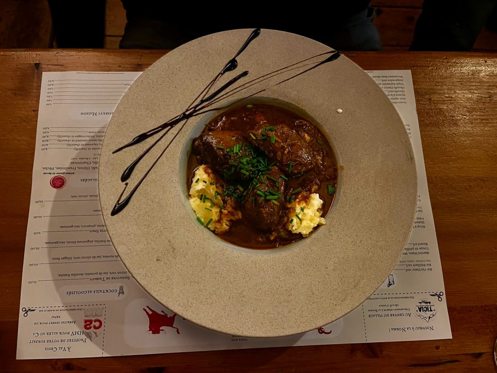 Pork stew at Le Dahu, La Norma France