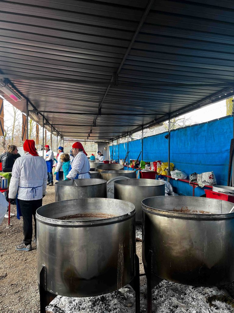 The pots of Fagiolata in Ivrea, Italy