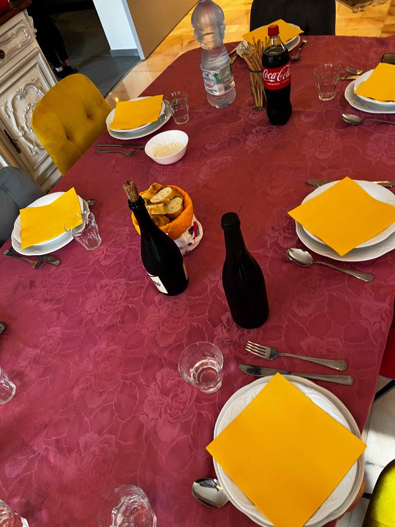 Set table for lunch in Ivrea, Italy