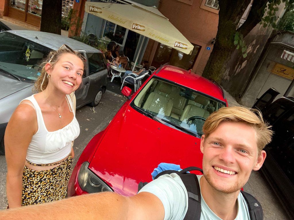 Wessel and I with our car, Montenegro