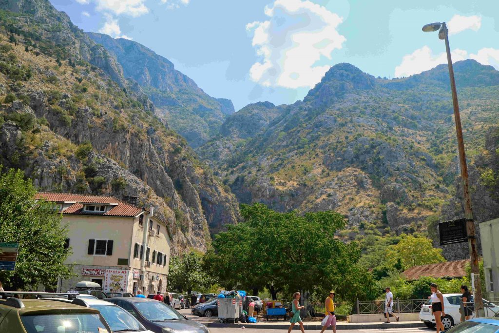 View of Mountains to climb in Kotor, Montenegro