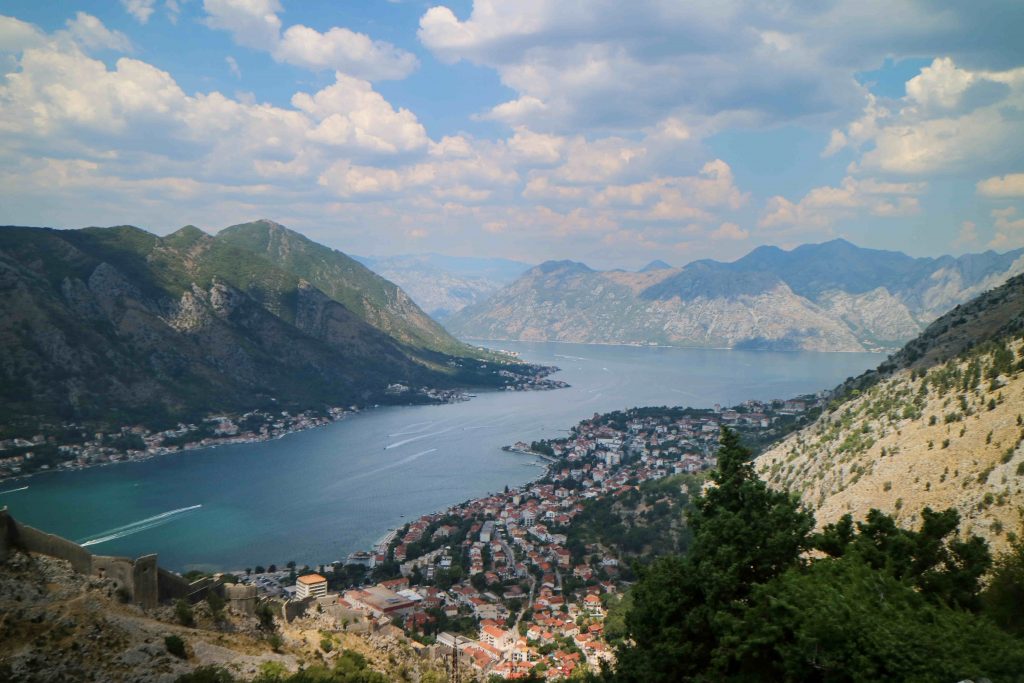 View of Kotor Bay in Shadows, Montenegro