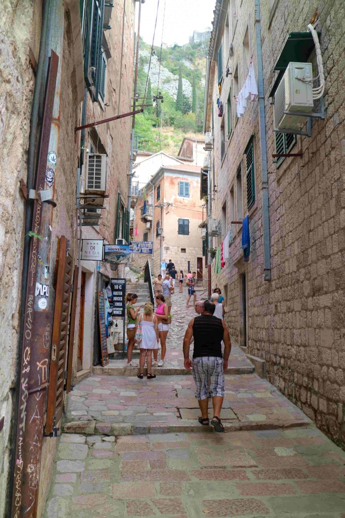 Small stone street in Kotor, Montenegro