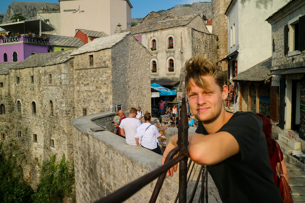 Wessel on the Old Bridge, Mostar, Bosnia Herzegovina