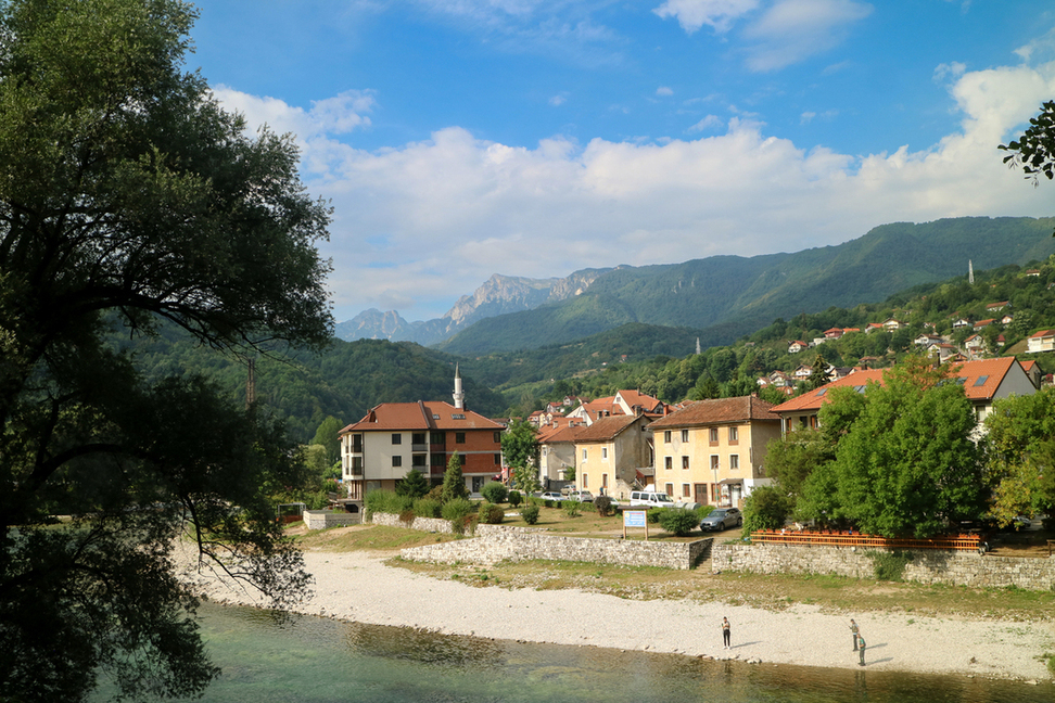 View of Konjic waterfront, Bosnia Herzegovina