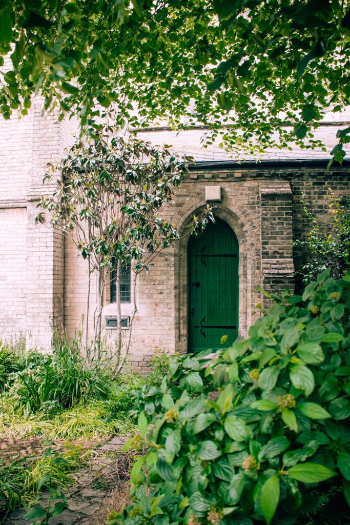 Doorway of Church in Notting Hill, London, UK