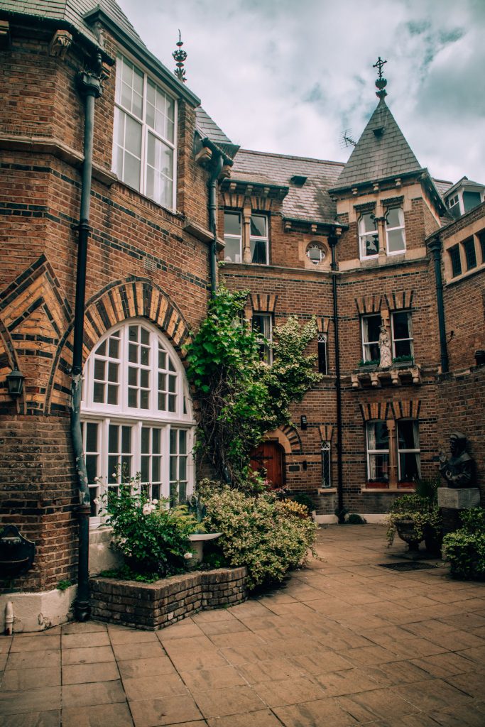 Courtyard of Church in Notting Hill, London, UK