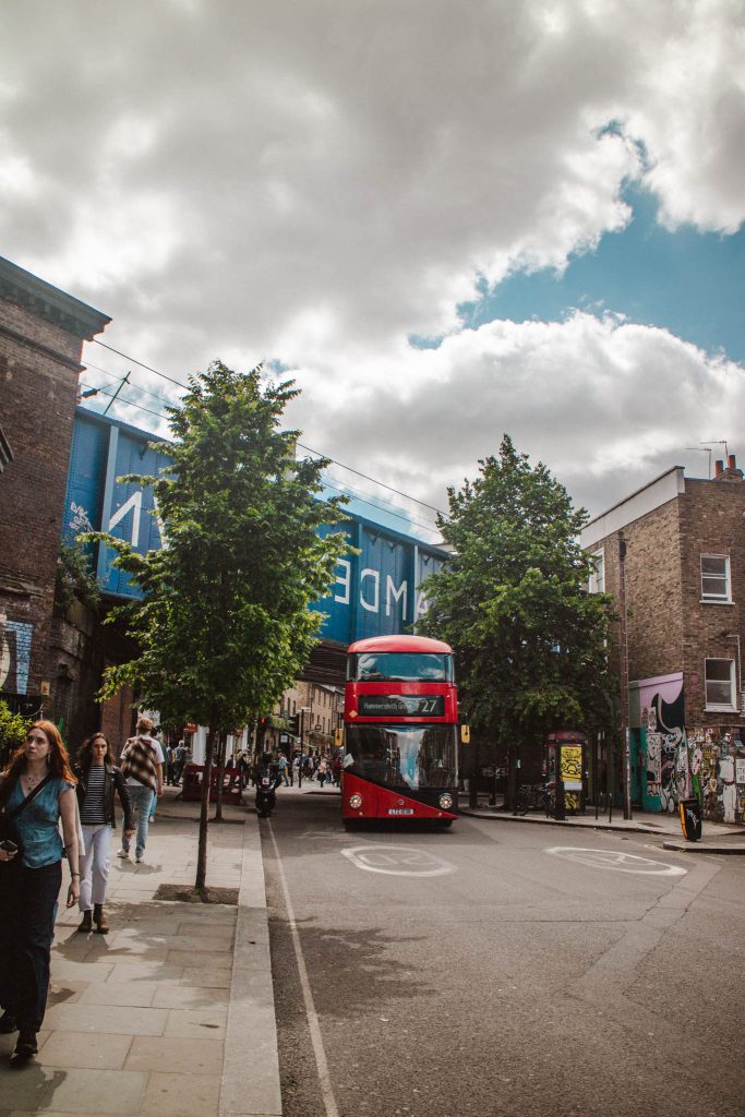 Double-decker in Camden Town, London, United Kingdom