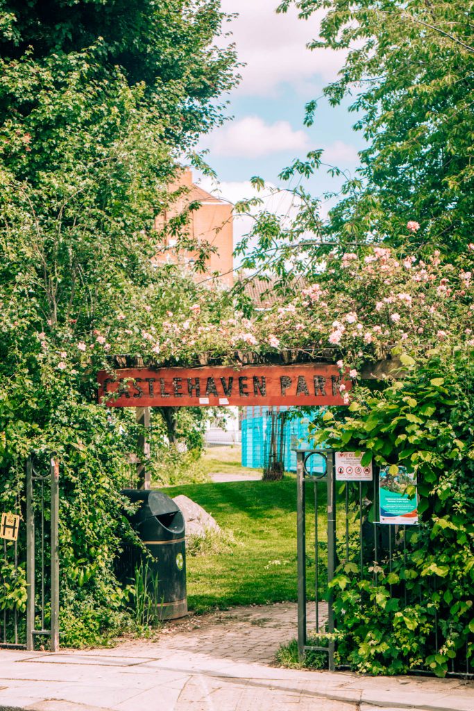 View of park, London, United Kingdom, flowers