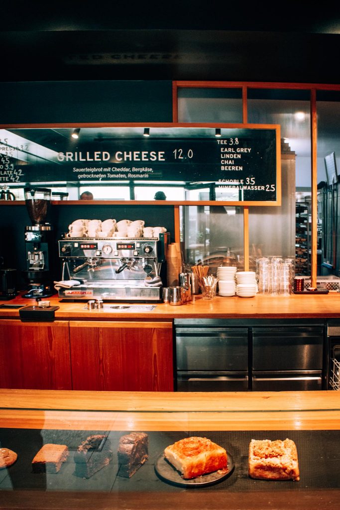 Interior of gluten free bakery Aera in Berlin, Germany