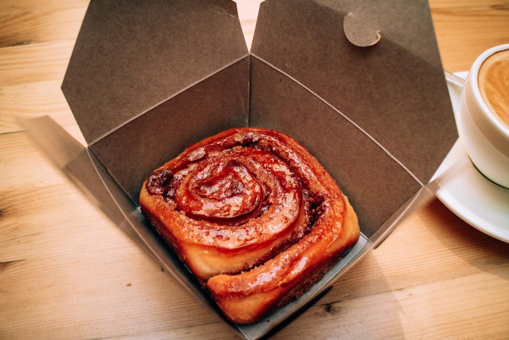 Gluten free cinnamon roll at Aera, Berlin, Germany