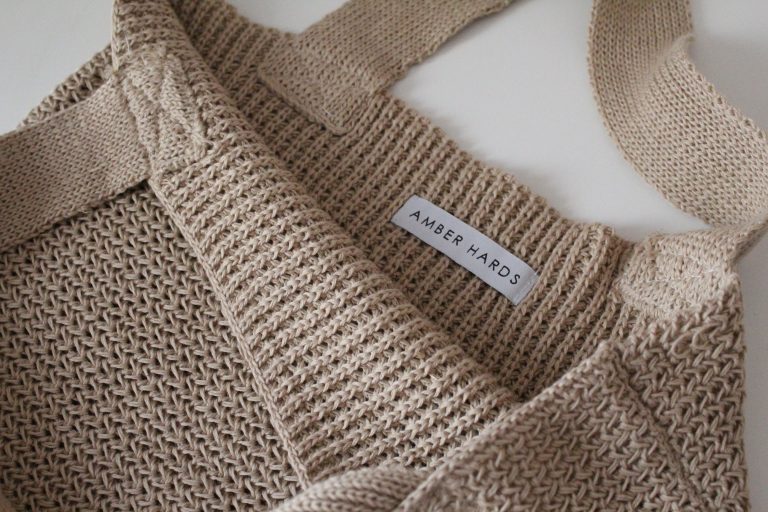 Cotton tote bag machine knitting pattern – Amber Hards