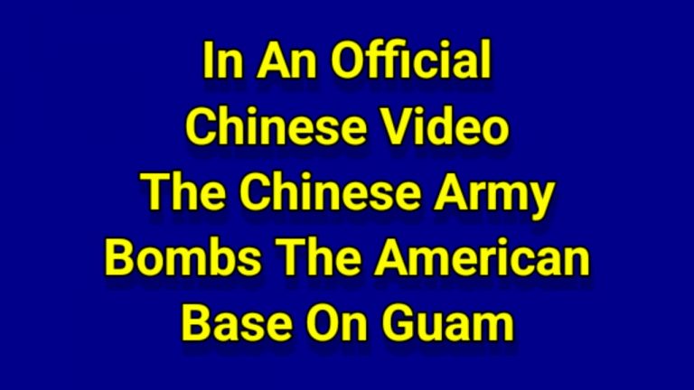 In an official Chinese video, the Chinese army bombs the American military base on Guam