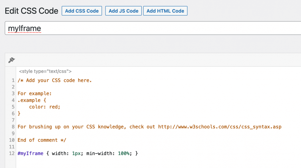 Adding custom CSS code to WordPress