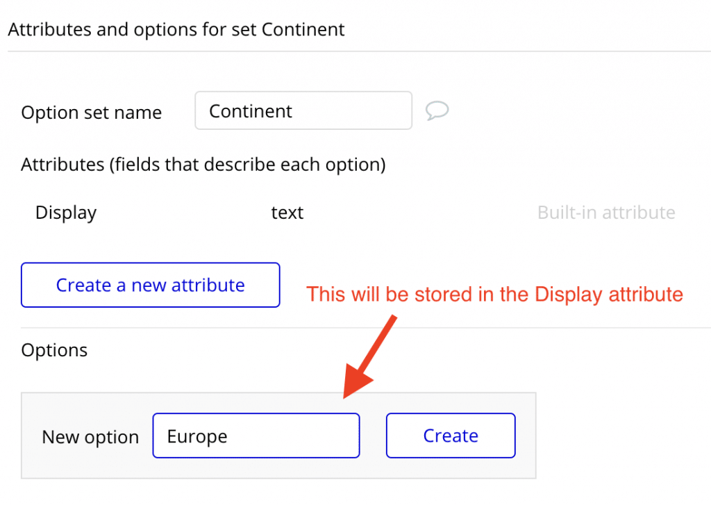 Setting a new Display value on an Option Set.